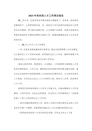 2023年商务局人才工作情况报告.docx
