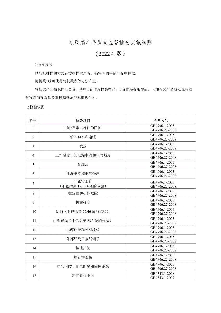 电风扇产品质量监督抽查实施细则(2022年版).docx_第1页