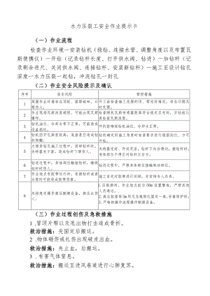 水力压裂工安全作业提示卡.docx