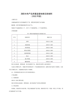 消防水枪产品质量监督抽查实施细则（2022年版）.docx