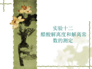 醋酸解离度及解离常数测定1.ppt