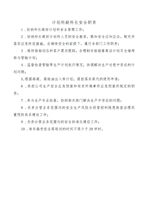 计划科副科长安全职责.docx