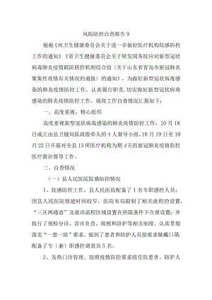 风险防控自查报告9.docx