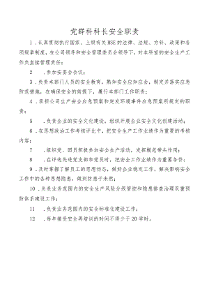 党群科科长安全职责.docx