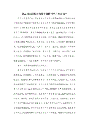 第二批主题教育党员干部研讨学习发言稿一.docx