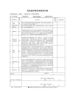 石柱县护林员考核评分表.docx