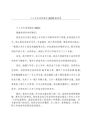 个人半年述职报告20235篇鉴赏.docx