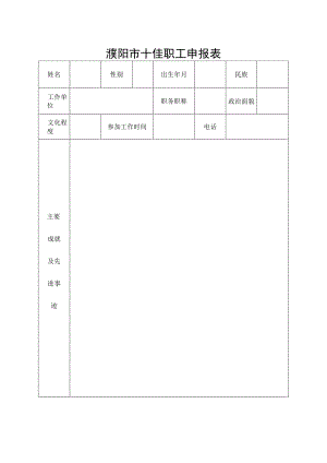 濮阳市十佳职工申报表.docx