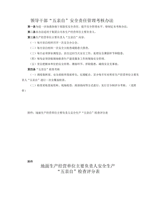 领导干部“五亲自”安全责任管理考核办法.docx