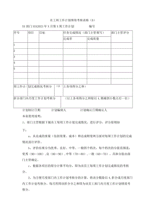 员工周工作计划绩效考核表.docx