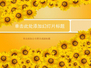 金黄雏菊主题背景PPT模板.ppt