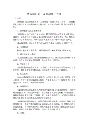 楼板洞口后开及封堵施工方案.docx