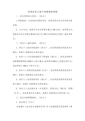 信用社员工客户经理岗的考核.docx