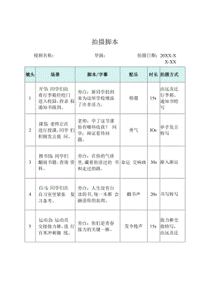 短视频拍摄分镜头脚本（5份）.docx