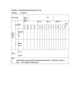 某酒店部门一般职员周边绩效同级考核评分表（年度）.docx