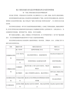 施工现场实施信息化监控和数据处理及风险管理措施.docx