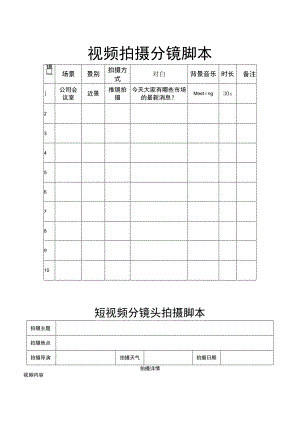 短视频拍摄分镜头脚本5篇.docx