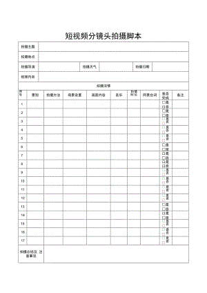视频分镜头拍摄脚本5份.docx
