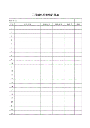 工程部电机维修记录单.docx