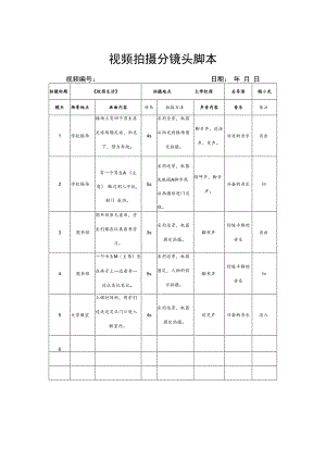 视频拍摄分镜头脚本精选5篇.docx