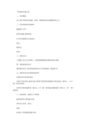 工程招标实施实施方案.docx