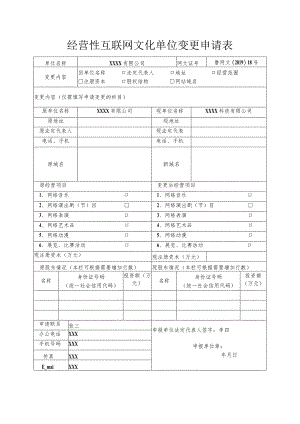 经营性互联网文化单位变更申请表.docx