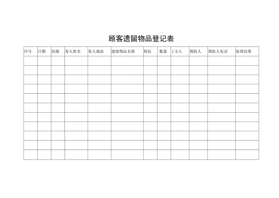 顾客遗留物品登记表.docx_第1页