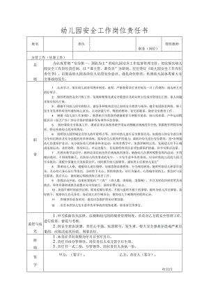 幼儿园安全工作岗位责任1.docx