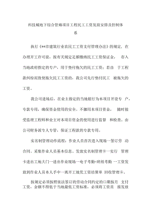 科技城地下综合管廊项目工程民工工资发放安排及控制体系.docx