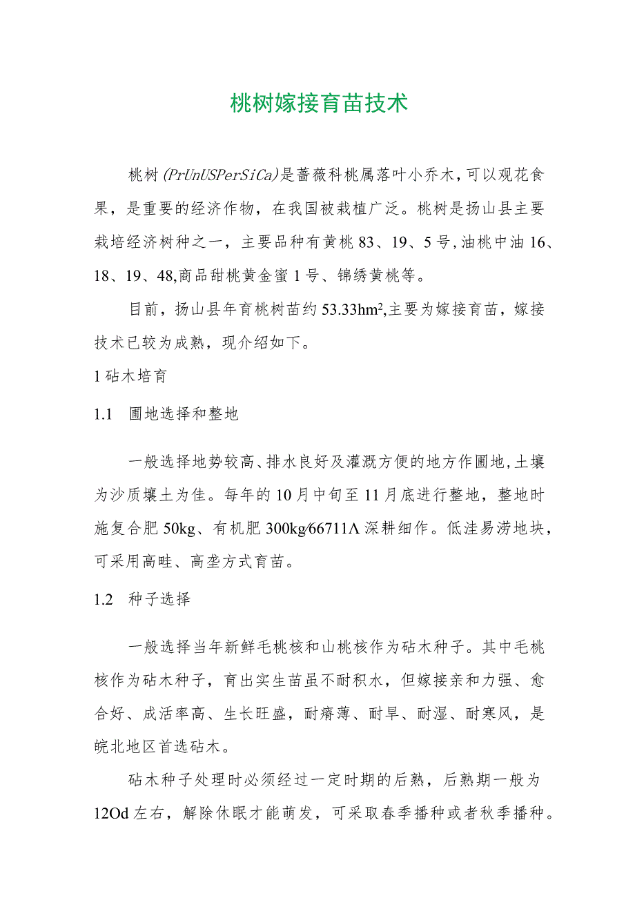 桃树嫁接育苗技术.docx_第1页