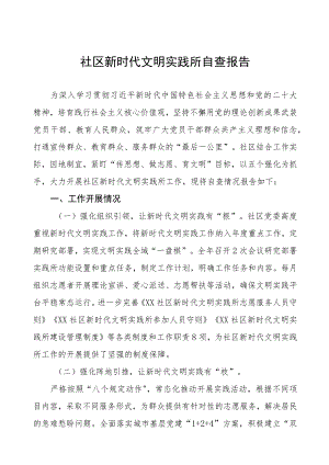 社区新时代文明实践所自查报告.docx
