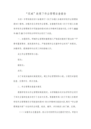 “双减”政策下作业管理自查报告.docx