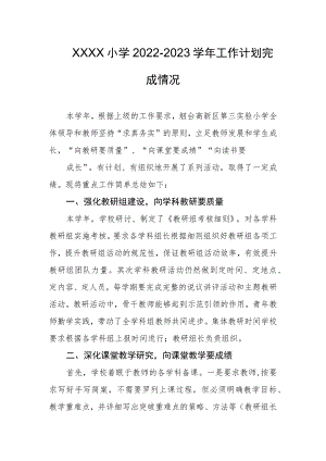 小学2022-2023学年工作计划完成情况.docx
