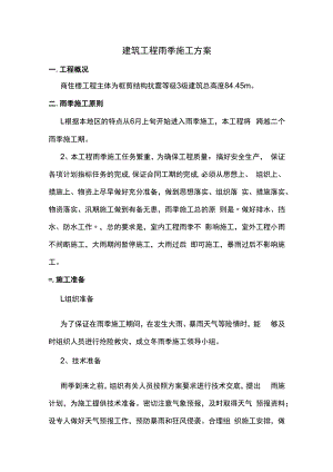 建筑工程雨季施工方案.docx