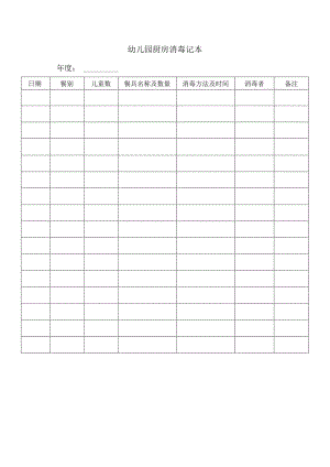 幼儿园厨房消毒记本.docx