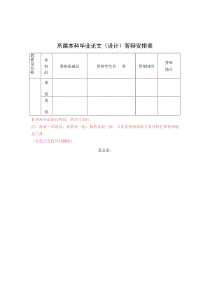 系届本科毕业论文设计答辩安排表.docx