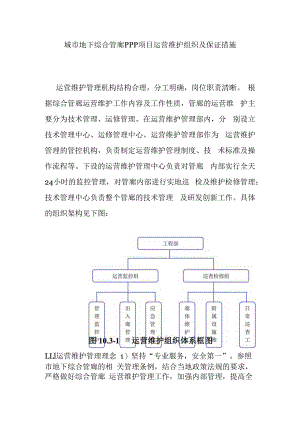城市地下综合管廊PPP项目运营维护组织及保证措施.docx