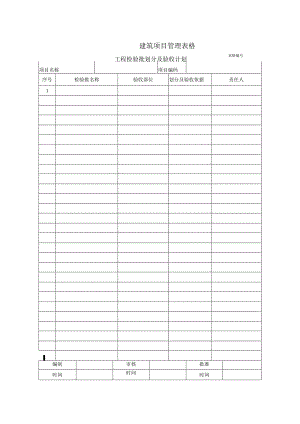 工程检验批划分及验收计划.docx