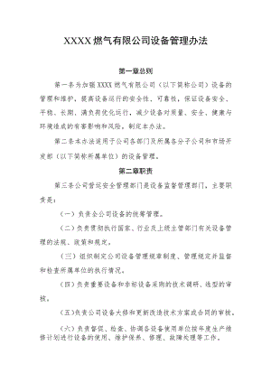 燃气有限公司设备管理办法.docx