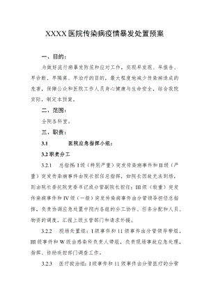 医院传染病疫情暴发处置预案.docx