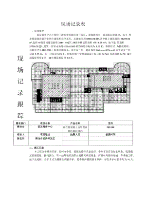 现场记录表需求部门项目名称产品.docx