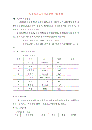 某小高层工程施工现场平面布置.docx