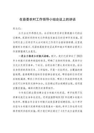 在县委农村工作领导小组会议上的讲话.docx