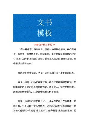乡情初中作文.docx