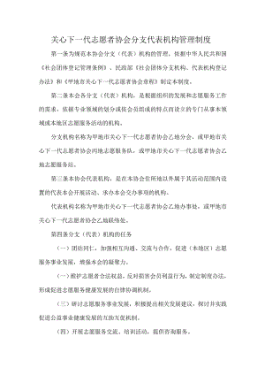 关心下一代志愿者协会分支代表机构管理制度.docx