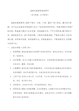 战略发展部职能说明书.docx