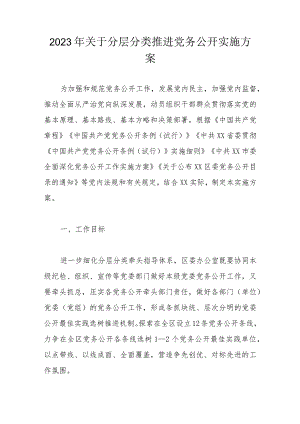 2023年关于分层分类推进党务公开实施方案.docx