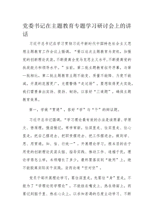 党委书记在主题教育专题学习研讨会上的讲话.docx