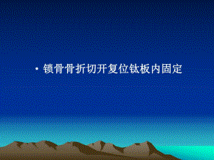 锁骨骨折切开复位钛板内固定术.ppt