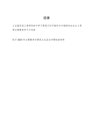 党工委党委领导班子学习贯彻2023年“学思想、强党性、重实践、建新功”主题教育学习计划表和六个方面对照检查材料.docx